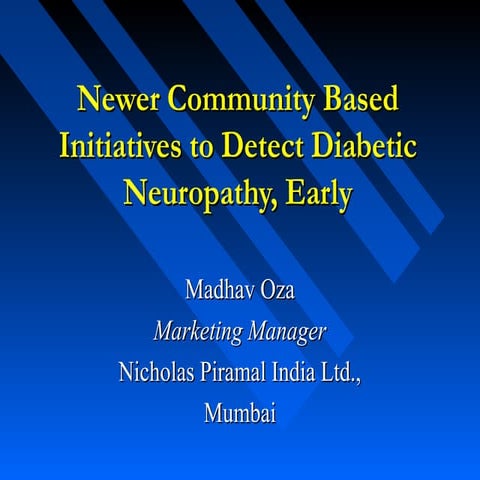 1362405379 newer community based initiatives to detect diabetic neuropathy early