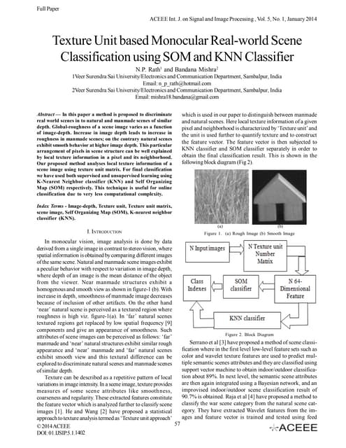 Texture Unit based Monocular Real-world Scene Classification using SOM and KN...