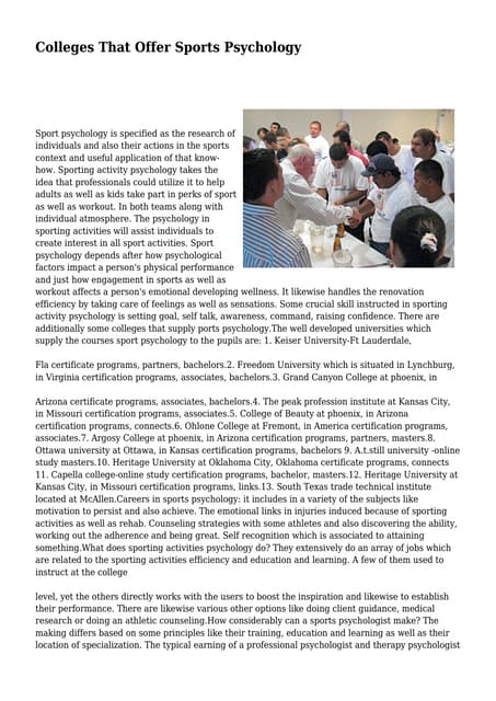 Colleges That Offer Sports Psychology