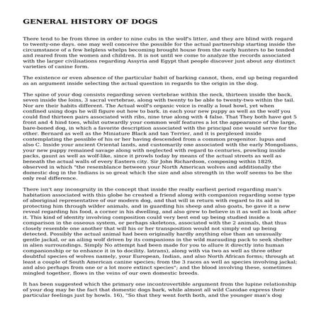 GENERAL HISTORY OF DOGS