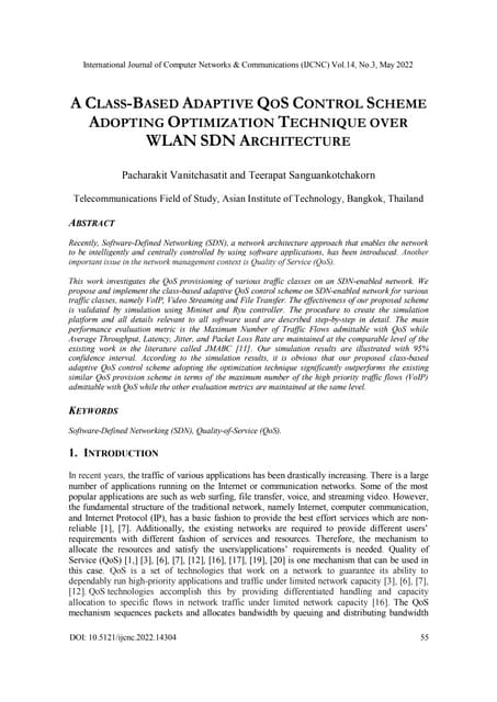 A CLASS-BASED ADAPTIVE QOS CONTROL SCHEME ADOPTING OPTIMIZATION TECHNIQUE OVE...