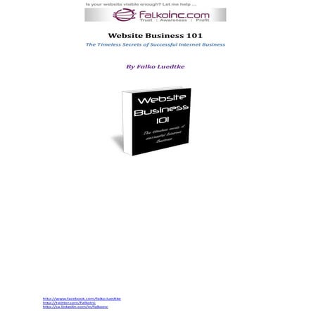 Website Business 101 - The Timeless Secrets of Successful Internet Business 