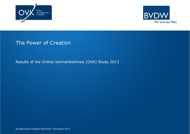BVDW / IAB Germany – Power of Creation study
