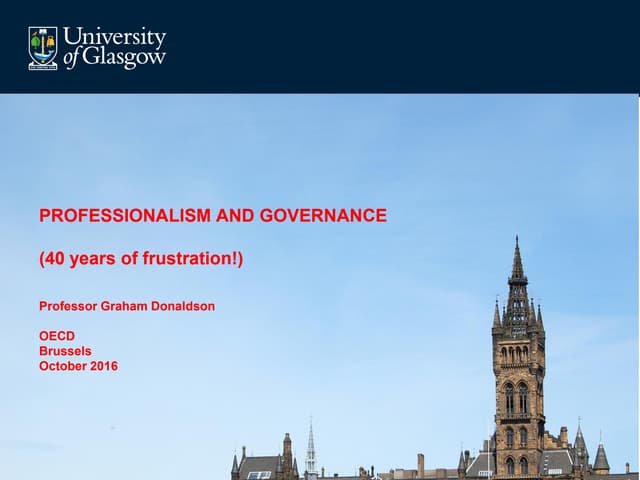 Keynote: Professionalism and Goverance