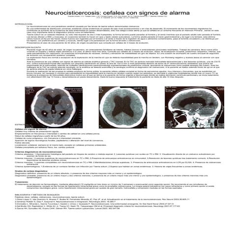 Presentación 189: Neurocisticercosis: cefalea con signos de alarma