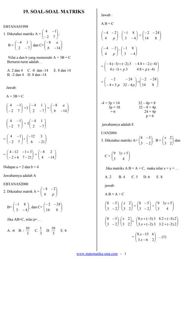 19. Soal-soal Matriks