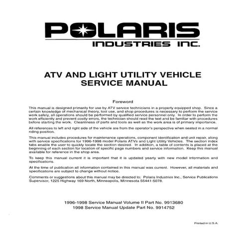 1998 Polaris 500 HO Service Repair Manual.pdf