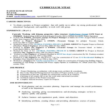 Rajesh singh Resume-2015