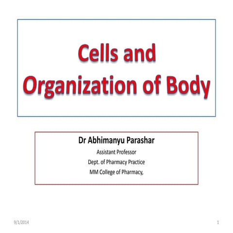 Cells and organisation of body