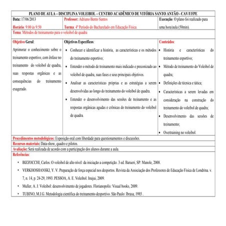 2. plano de aula...métodos de treinamento...quadra