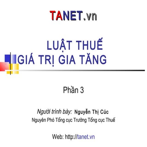 TANET - Thuế GTGT - Phần 3