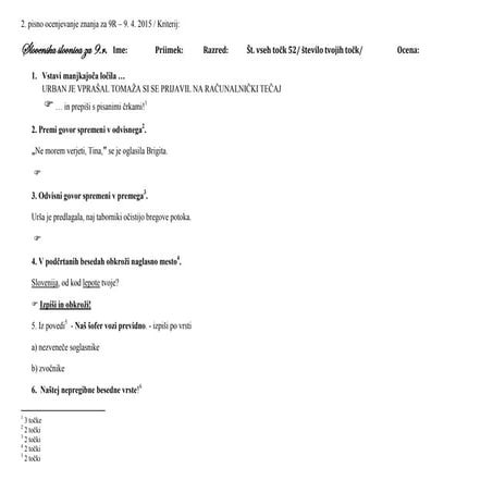 2. celoletna za 9 bc - april 2015