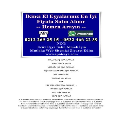 Kullanılmış Eşya Satmak İstiyorum