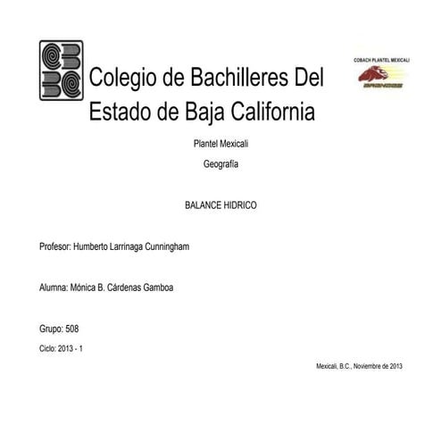 BALANCE HIDRICO