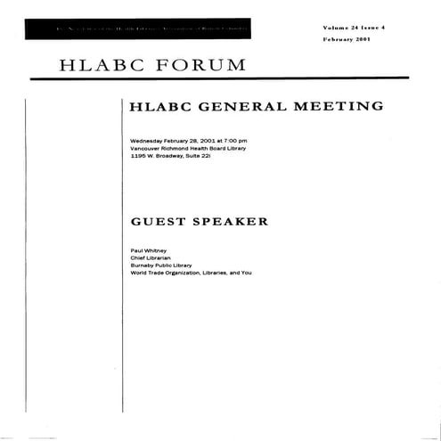 HLABC Forum: February 2001