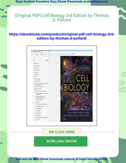 (Original PDF) Cell Biology 3rd Edition by Thomas D. Pollard
