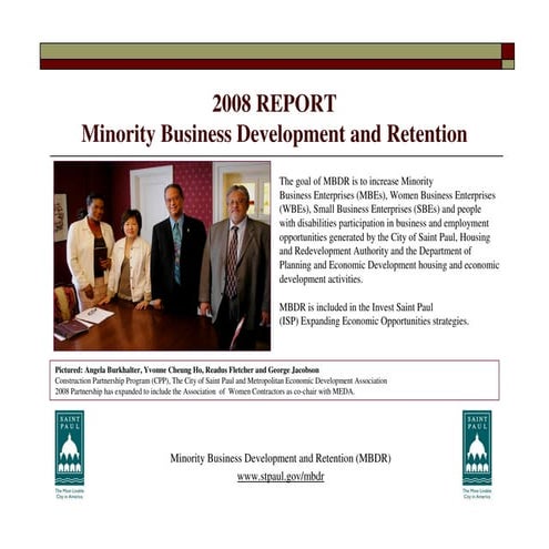 2008 Minority Business Development And Retention Report A