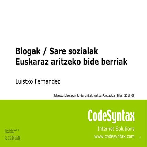 Blogak eta sare sozialak