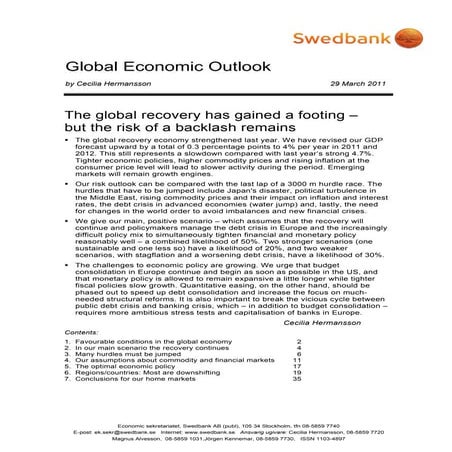 Swedbank's Global Economic Outlook, 2011 March