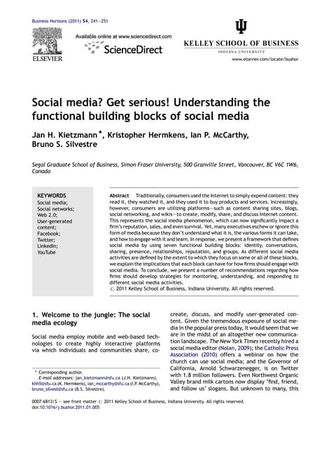 Social media? Get serious! Understanding the functional building blocks of so...