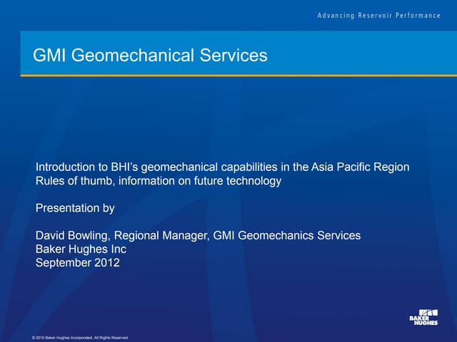 Geomechanics services