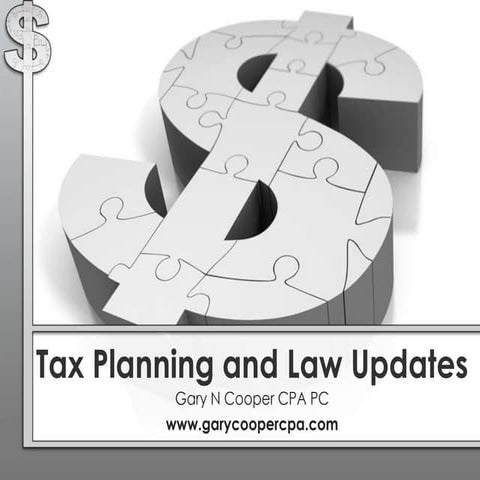 2012 Tax Planning Updates for Real Estate