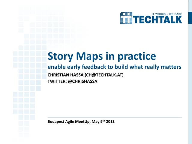 Story Maps in practice