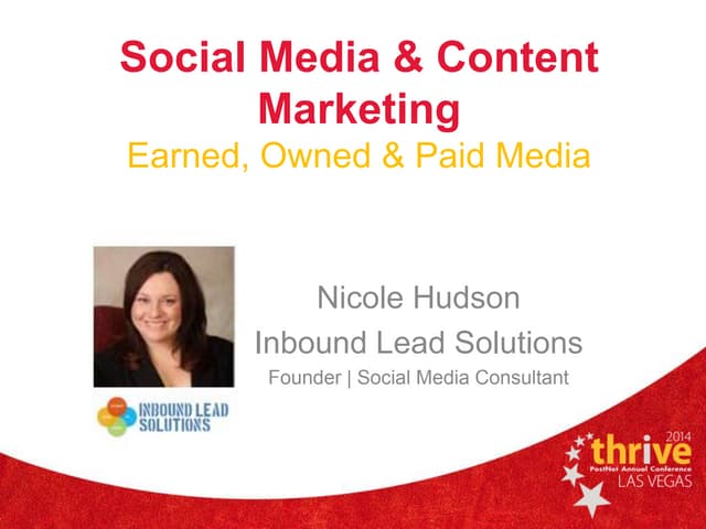 PostNet Thrive 2014 Soical Media Presentation with Inbound Lead Solutions