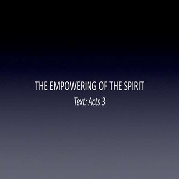 The Empowering Of The Spirit