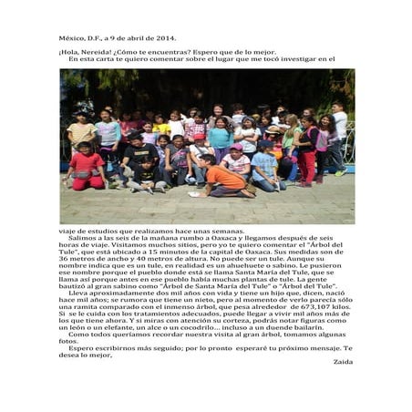 Carta de Zaida para Nereida