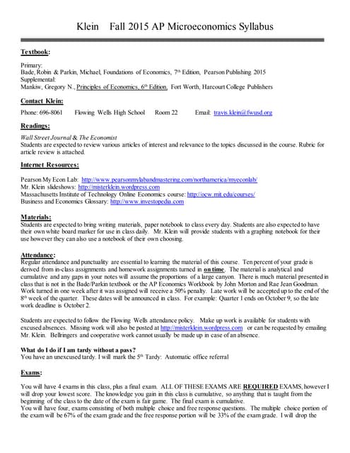 2015 microeconomics syllabus