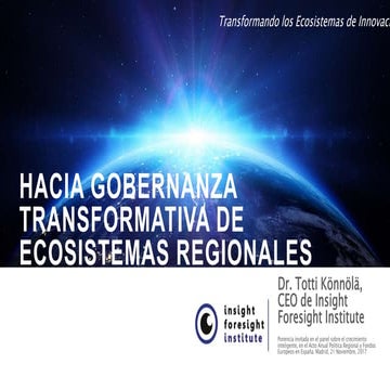 HACIA GOBERNANZA TRANSFORMATIVA DE ECOSISTEMAS REGIONALES 