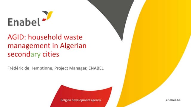 Municipal  waste management in Algerian secondary city (AGID project)