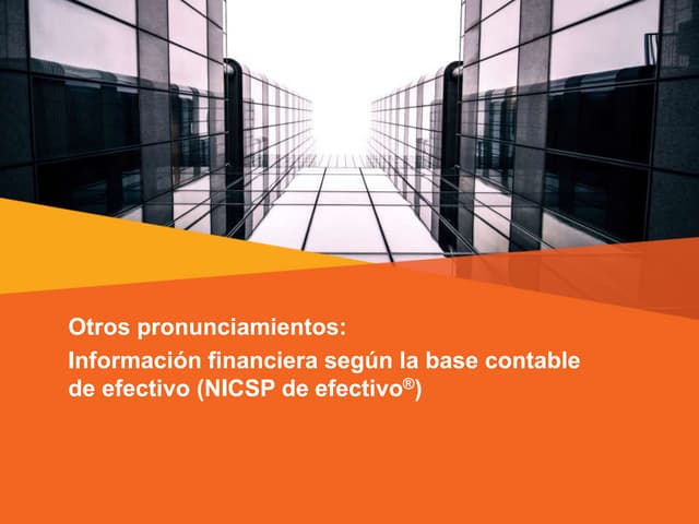 Otros pronunciamientos: Información financiera según la base contable de efec...