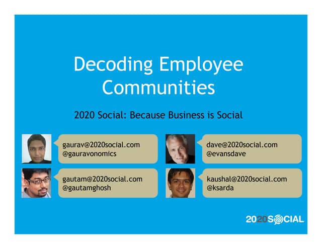 2020 Social Decoding Employee Communities