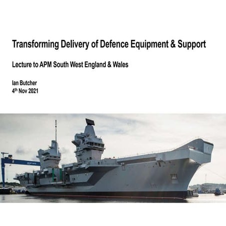 Transforming Project Delivery in MoD Defence Equipment and Support webinar