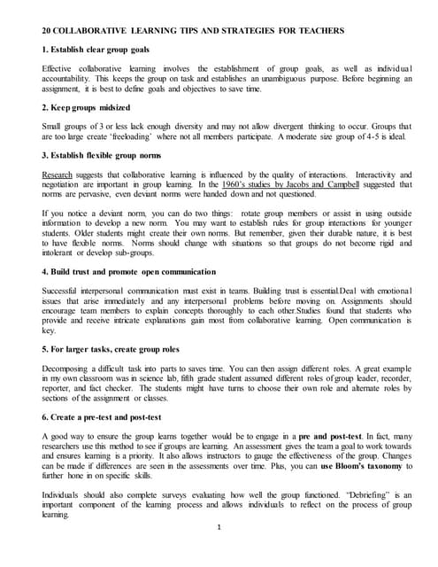 20 collaborative learning tips and strategies for teachers