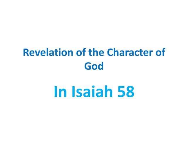 21. the last message of mercy in isaiah 58