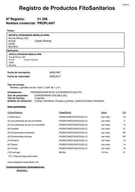 Ficha del Ministerio