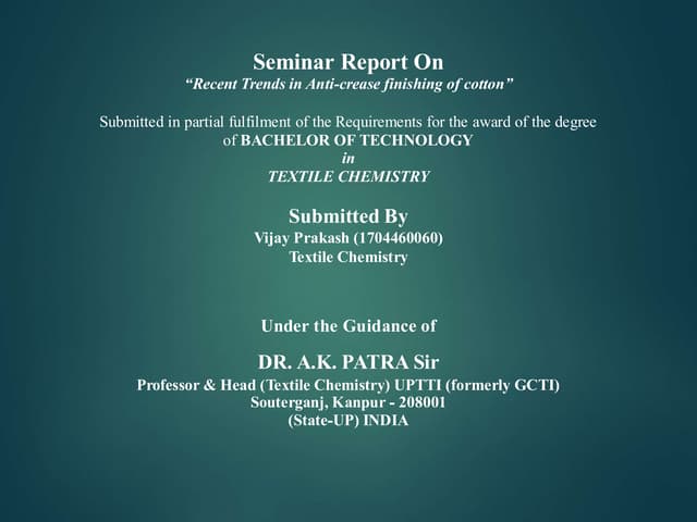 Recent Trends in Anti-crease finishing of cotton