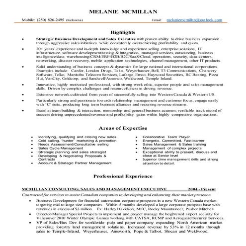 Melanie McMillan CV Optimus  Sept 2015