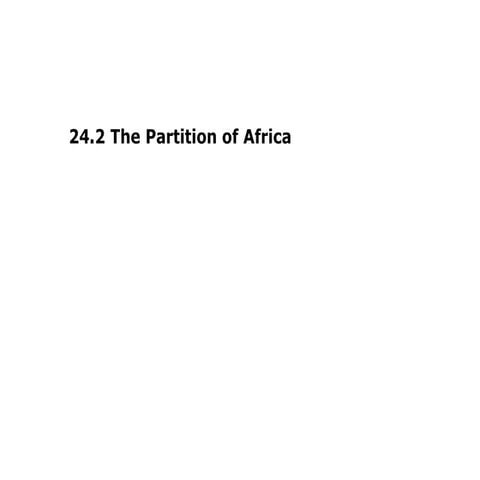 24.2 the partition of africa