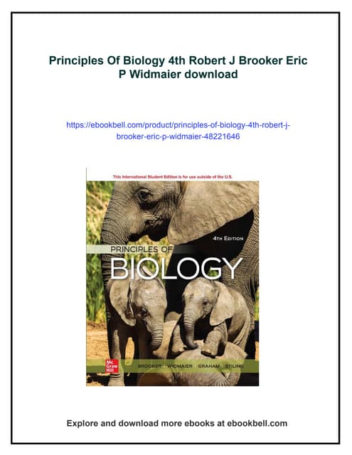 Principles Of Biology 4th Robert J Brooker Eric P Widmaier