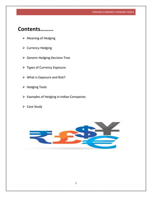Foreign Exchange Hedging Tools