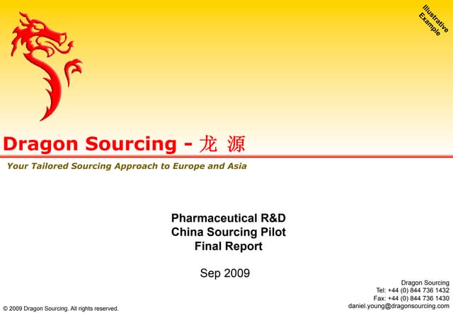 Pharmaceutical R&D  China Sourcing Pilot  Final Report 
