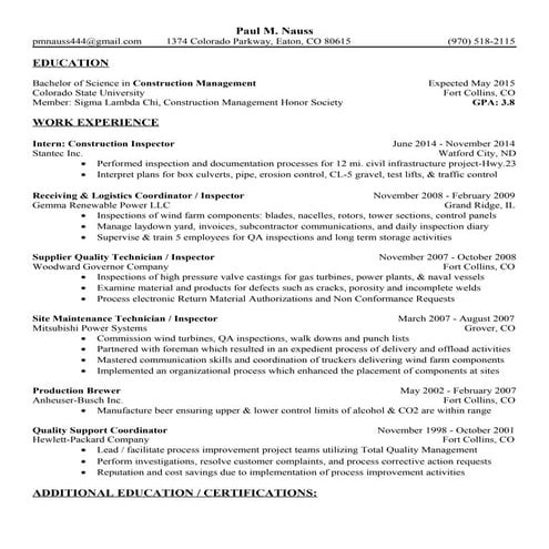 Resume- Nauss, Paul M.