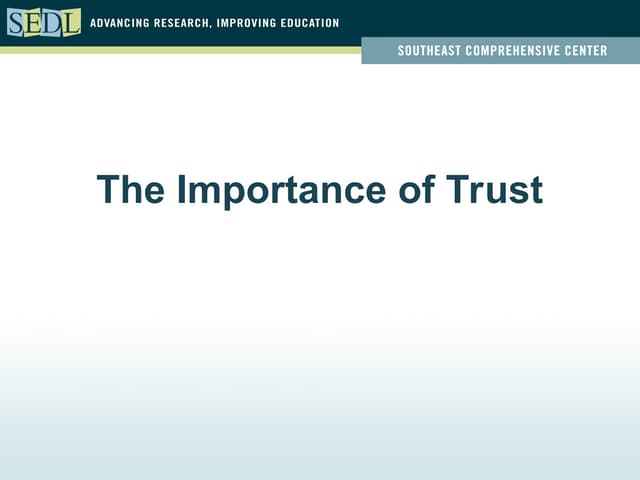 the importance of trust - a lesson given by an organization.ppt