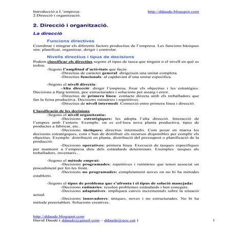 2 direcció i organització