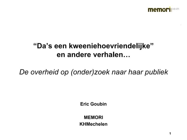 De overheid op (onder)zoek naar haar publiek