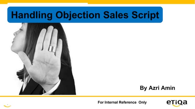 handling objection sales script
